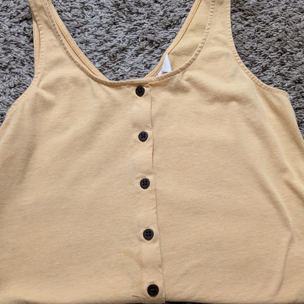 Yellow button tank top
